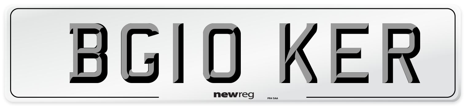 BG10 KER Number Plate from New Reg